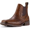 imageSUREWAY Mens Western Chelsea Cowboy Boots for Men Square ToeAllWeather Rugged SlipOn WorkCasualDress Boots Shoes for MenBuilt for Comfort ampamp DurabilityBrown