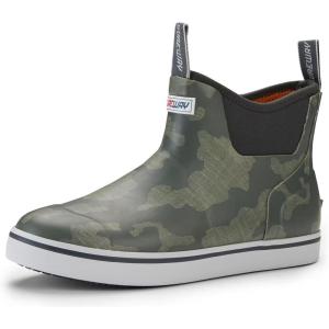 imageSUREWAY Mens Ankle Fishing Deck Boots for MenWaterproofProfessional NonSlip Soles for Wet Slippery SurfaceNeoprene Rubber Rain BootShoes for Hunting Boating GardeningVolcan Ash