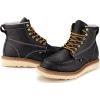 imageSUREWAY 6 in Mens Soft Toe Work Boots for MenFull Grain LeatherGoodyearWeltNonSlip EH Safety Industial Construction Wedge Moc Toe Work BootsShoesSoft Toe Black