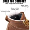 imageSUREWAY 6 in Mens Soft Toe Work Boots for MenFull Grain LeatherGoodyearWeltNonSlip EH Safety Industial Construction Wedge Moc Toe Work BootsShoesSoft Toe Tobacco