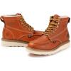 imageSUREWAY 6 in Mens Soft Toe Work Boots for MenFull Grain LeatherGoodyearWeltNonSlip EH Safety Industial Construction Wedge Moc Toe Work BootsShoesSoft Toe Light Brown