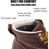 imageSUREWAY 6 in Mens Soft Toe Work Boots for MenFull Grain LeatherGoodyearWeltNonSlip EH Safety Industial Construction Wedge Moc Toe Work BootsShoesSoft Toe Dk Brown