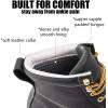 imageSUREWAY 6 in Mens Soft Toe Work Boots for MenFull Grain LeatherGoodyearWeltNonSlip EH Safety Industial Construction Wedge Moc Toe Work BootsShoesSoft Toe Black