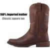 imageSUREWAY Mens 10 inch Western Cowboy Work Boots for Men Square ToePremium Full Grain LeatherGoodyear WeltedSuperior OilSlipWater ResistantSoft Toe Brown1002