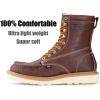 imageSUREWAY Mens 8 in Wedge Moc SoftSteel Toe Work Boots for MenFullGrain LeatherGoodyear WeltEHSafety Industrial Construction BootsShoes for WomenSoft Toe Dark Brown