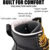 imageSUREWAY Mens 8 in Wedge Moc SoftSteel Toe Work Boots for MenFullGrain LeatherGoodyear WeltEHSafety Industrial Construction BootsShoes for WomenWaterproof Steel Toe Black