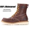 imageSUREWAY Mens 8 in Wedge Moc SoftSteel Toe Work Boots for MenFullGrain LeatherGoodyear WeltEHSafety Industrial Construction BootsShoes for WomenWaterproof Soft Toe Dark Brown