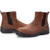 imageSUREWAY Mens Slip On SoftSteel Toe Work Boots for MenChelsea Work BootsShoesUpgraded SlipWater ResistantSteel Toe Brown