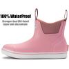 imageSUREWAY Womens Ankle Fishing Deck Boots for WomenShort Waterproof Neoprene Rubber Rain BootsLightweight Garden Work Shoes for WomenUpgraded Slip ResistantDurable ComfortablePink