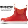 imageSUREWAY Womens Ankle Fishing Deck Boots for WomenShort Waterproof Neoprene Rubber Rain BootsLightweight Garden Work Shoes for WomenUpgraded Slip ResistantDurable ComfortableRed