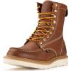 imageSUREWAY Mens 8 in Wedge Moc SoftSteel Toe Work Boots for MenFullGrain LeatherGoodyear WeltEHSafety Industrial Construction BootsShoes for WomenWaterproof Steel Toe Tobacco