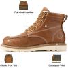 image:imageSUREWAY 6 in Mens SoftSteel Toe Work Boots for MenFull Grain LeatherGoodyearWeltNonSlip EH Safety Industial Construction Wedge Moc Toe Work BootsShoesSoft Toe Tobacco