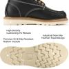 image:imageSUREWAY 6 in Mens SoftSteel Toe Work Boots for MenFull Grain LeatherGoodyearWeltNonSlip EH Safety Industial Construction Wedge Moc Toe Work BootsShoesSteel Toe Black