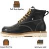 image:imageSUREWAY 6 in Mens SoftSteel Toe Work Boots for MenFull Grain LeatherGoodyearWeltNonSlip EH Safety Industial Construction Wedge Moc Toe Work BootsShoesSoft Toe Black