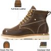 image:imageSUREWAY 6 in Mens SoftSteel Toe Work Boots for MenFull Grain LeatherGoodyearWeltNonSlip EH Safety Industial Construction Wedge Moc Toe Work BootsShoesSoft Toe Brown