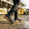 image:imageSUREWAY Mens 6 SoftComposite Toe Heavy Duty Waterproof Work Boot GoodyearWelt OilSlip Resistant DualDensity Comfortable Outsole Crazy Horse Leather EH Construction Industrial Safety Work BootsWaterproof Composite Black Orange