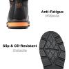 image:imageSUREWAY Mens 6 SoftComposite Toe Heavy Duty Waterproof Work Boot GoodyearWelt OilSlip Resistant DualDensity Comfortable Outsole Crazy Horse Leather EH Construction Industrial Safety Work BootsWaterproof Composite Black Orange