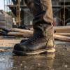 image:imageSUREWAY Mens 6 SoftComposite Toe Heavy Duty Waterproof Work Boot GoodyearWelt OilSlip Resistant DualDensity Comfortable Outsole Crazy Horse Leather EH Construction Industrial Safety Work BootsWaterproof Composite Toe Black