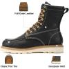 image:imageSUREWAY Mens 8 in Wedge Moc SoftSteel Toe Work Boots for MenFullGrain LeatherGoodyear WeltEHSafety Industrial Construction BootsShoes for WomenBlack Soft Toe