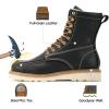 image:imageSUREWAY Mens 8 in Wedge Moc SoftSteel Toe Work Boots for MenFullGrain LeatherGoodyear WeltEHSafety Industrial Construction BootsShoes for WomenBlack Steel Toe