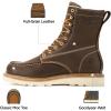 image:imageSUREWAY Mens 8 in Wedge Moc SoftSteel Toe Work Boots for MenFullGrain LeatherGoodyear WeltEHSafety Industrial Construction BootsShoes for WomenBrown Soft Toe