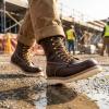 image:imageSUREWAY Mens 8 in Wedge Moc SoftSteel Toe Work Boots for MenFullGrain LeatherGoodyear WeltEHSafety Industrial Construction BootsShoes for WomenDark Brown Steel Toe