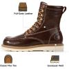 image:imageSUREWAY Mens 8 in Wedge Moc SoftSteel Toe Work Boots for MenFullGrain LeatherGoodyear WeltEHSafety Industrial Construction BootsShoes for WomenDark Brown Soft Toe