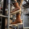 image:imageSUREWAY Mens 8 in Wedge Moc SoftSteel Toe Work Boots for MenFullGrain LeatherGoodyear WeltEHSafety Industrial Construction BootsShoes for WomenLight Brown Soft Toe