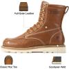 image:imageSUREWAY Mens 8 in Wedge Moc SoftSteel Toe Work Boots for MenFullGrain LeatherGoodyear WeltEHSafety Industrial Construction BootsShoes for WomenTobacco Soft Toe
