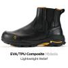 image:imageSUREWAY Mens Slip On Chelsea Work Boots for MenExtremely ComfortableThicker Genuine LeatherSuperior OilSlip Resistant Rubber SoleBlack