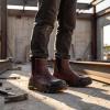 image:imageSUREWAY Mens Slip On Chelsea Work Boots for MenExtremely ComfortableThicker Genuine LeatherSuperior OilSlip Resistant Rubber SoleDk Brown