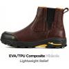 image:imageSUREWAY Mens Slip On Chelsea Work Boots for MenExtremely ComfortableThicker Genuine LeatherSuperior OilSlip Resistant Rubber SoleDk Brown
