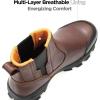 image:imageSUREWAY Mens Slip On Chelsea Work Boots for MenExtremely ComfortableThicker Genuine LeatherSuperior OilSlip Resistant Rubber SoleDk Brown
