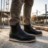 image:imageSUREWAY Mens Slip On Chlesea Work Boots for Men  Soft ToeLightweight ComfortableFull Grain LeatherSlipresistant Wedge SoleBlack