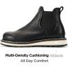 image:imageSUREWAY Mens Slip On Chlesea Work Boots for Men  Soft ToeLightweight ComfortableFull Grain LeatherSlipresistant Wedge SoleBlack