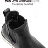 image:imageSUREWAY Mens Slip On Chlesea Work Boots for Men  Soft ToeLightweight ComfortableFull Grain LeatherSlipresistant Wedge SoleBlack