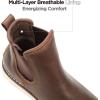 image:imageSUREWAY Mens Slip On Chlesea Work Boots for Men  Soft ToeLightweight ComfortableFull Grain LeatherSlipresistant Wedge SoleBrown