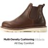 image:imageSUREWAY Mens Slip On Chlesea Work Boots for Men  Soft ToeLightweight ComfortableFull Grain LeatherSlipresistant Wedge SoleBrown