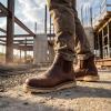 image:imageSUREWAY Mens Slip On Chlesea Work Boots for Men  Soft ToeLightweight ComfortableFull Grain LeatherSlipresistant Wedge SoleDark Brown