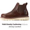 image:imageSUREWAY Mens Slip On Chlesea Work Boots for Men  Soft ToeLightweight ComfortableFull Grain LeatherSlipresistant Wedge SoleDark Brown