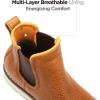 image:imageSUREWAY Mens Slip On Chlesea Work Boots for Men  Soft ToeLightweight ComfortableFull Grain LeatherSlipresistant Wedge SoleLight Brown