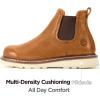 image:imageSUREWAY Mens Slip On Chlesea Work Boots for Men  Soft ToeLightweight ComfortableFull Grain LeatherSlipresistant Wedge SoleLight Brown