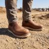 image:imageSUREWAY Mens Slip On Chlesea Work Boots for Men  Soft ToeLightweight ComfortableFull Grain LeatherSlipresistant Wedge SoleTobacco
