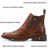 image:imageSUREWAY Mens Western Chelsea Cowboy Boots for Men Square Toe6 Inch SlipOn WorkCasualDress Boots Shoes for MenBrown