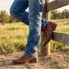 image:imageSUREWAY Mens Western Chelsea Cowboy Boots for Men Square Toe6 Inch SlipOn WorkCasualDress Boots Shoes for MenBrown