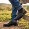 image:imageSUREWAY Mens Western Chelsea Cowboy Boots for Men Square Toe6 Inch SlipOn WorkCasualDress Boots Shoes for MenTumbled Black