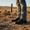 image:imageSUREWAY Mens Western Chelsea Cowboy Boots for Men Square Toe6 Inch SlipOn WorkCasualDress Boots Shoes for MenTumbled Black