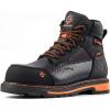 image:imageSUREWAY Mens 6 SoftComposite Toe Heavy Duty Waterproof Work Boot GoodyearWelt OilSlip Resistant DualDensity Comfortable Outsole Crazy Horse Leather EH Construction Industrial Safety Work BootsWaterproof Composite Black Orange