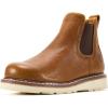 image:imageSUREWAY Mens Slip On Chlesea Work Boots for Men  Soft ToeLightweight ComfortableFull Grain LeatherSlipresistant Wedge SoleLight Brown