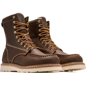 image:imageSUREWAY Mens 8 in Wedge Moc SoftSteel Toe Work Boots for MenFullGrain LeatherGoodyear WeltEHSafety Industrial Construction BootsShoes for WomenBrown Soft Toe